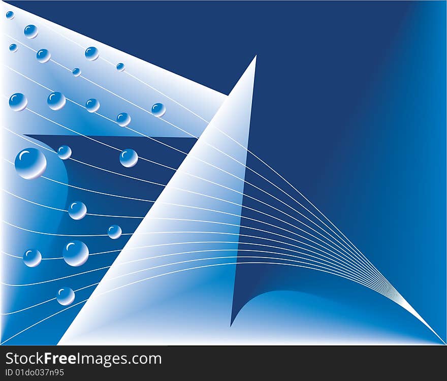 Bubbles and a blue and white background are featured in an abstract illustration. Bubbles and a blue and white background are featured in an abstract illustration.