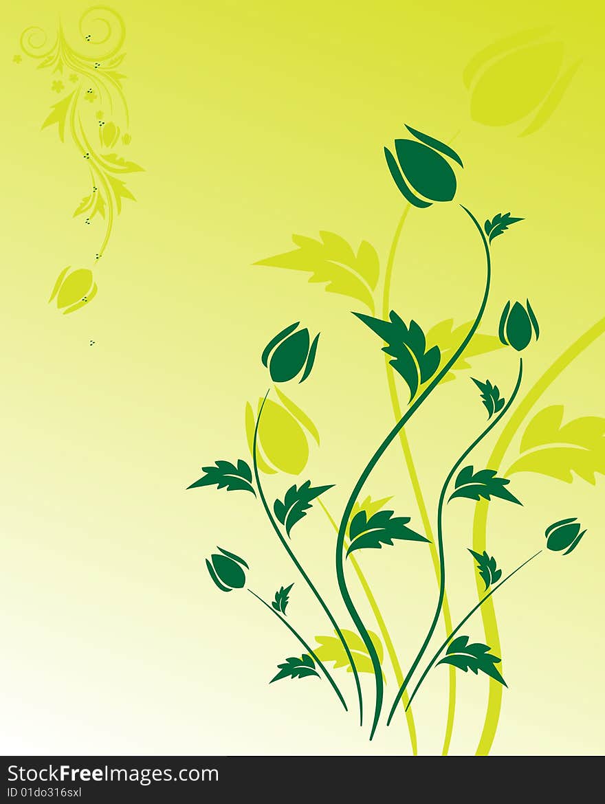 Green Floral Background