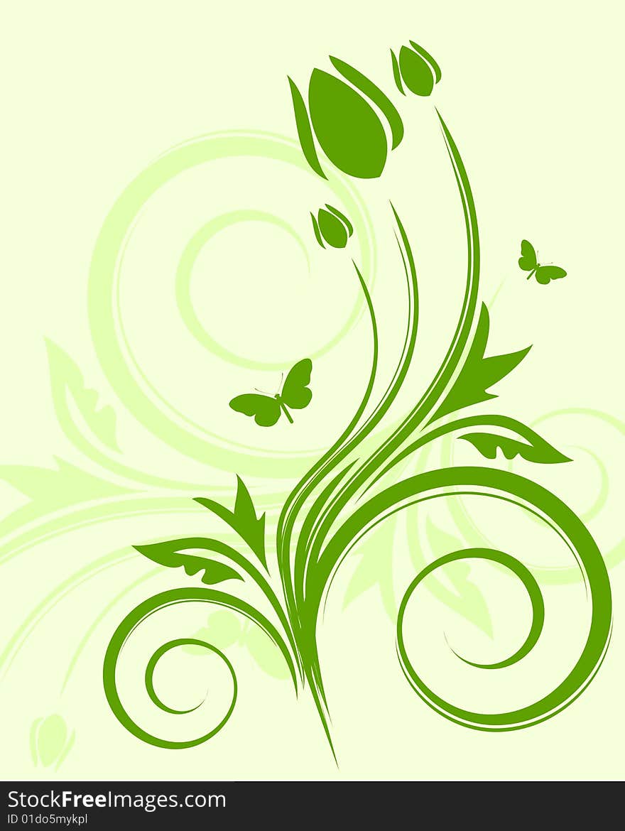 Green Floral Background