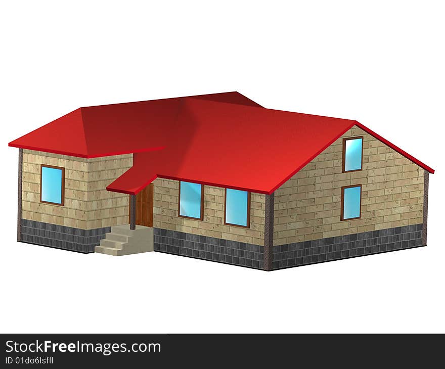 3d rendered illustration of a house isolated on white. 3d rendered illustration of a house isolated on white