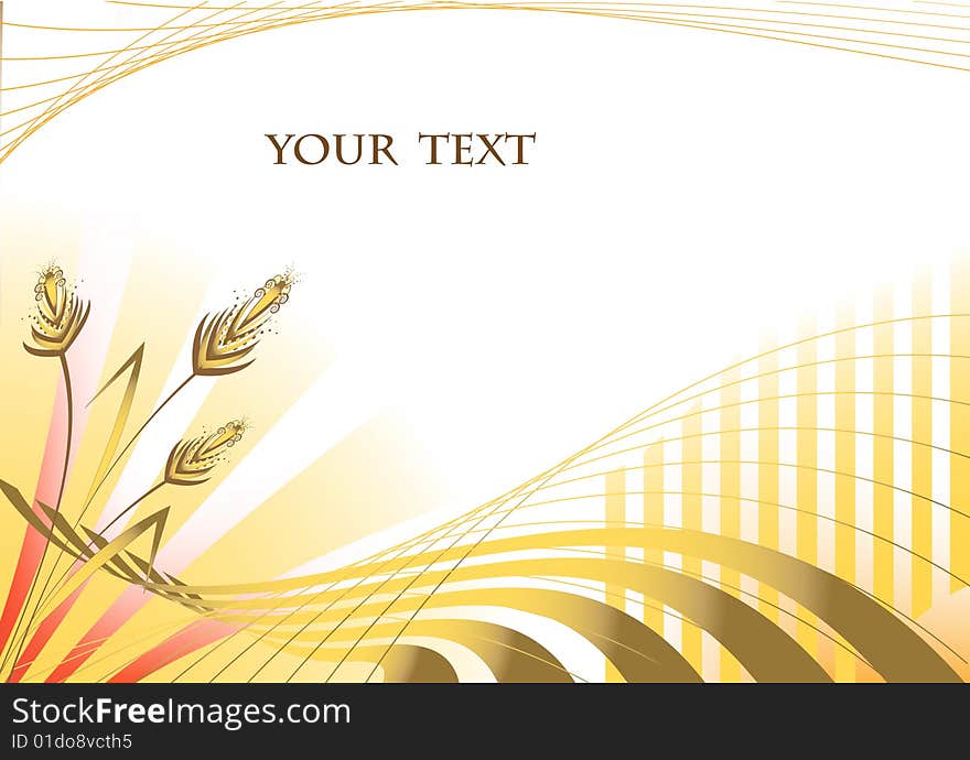 Gold abstract background with line