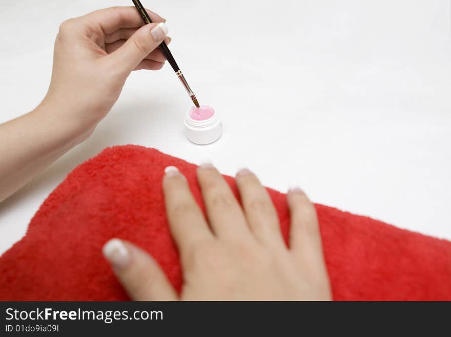 Nail care on a white background