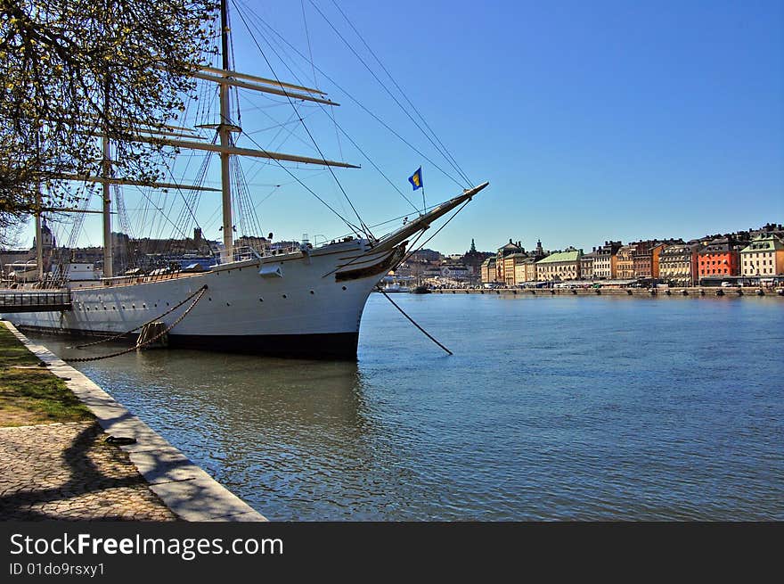 The full-rigged vessel af Chapman docked at Skeppsholmen in Stockholm,Sweden. The full-rigged vessel af Chapman docked at Skeppsholmen in Stockholm,Sweden.