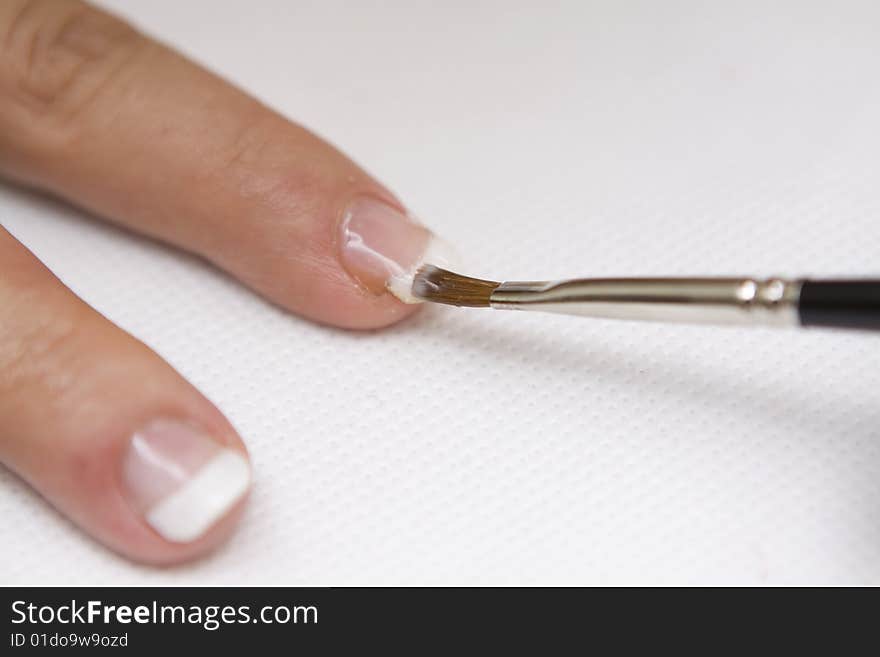 Nail care on a white background