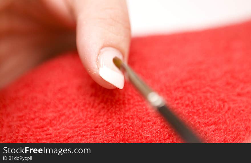 Nail care on a white background