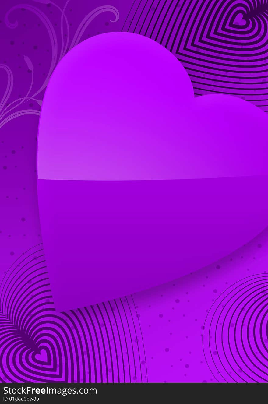 Violet Valentine S Day Illustrated Heart II