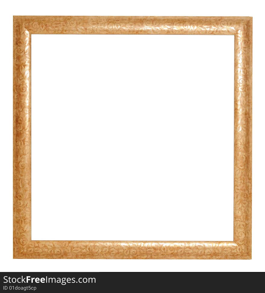 Golden frame isolated on white background