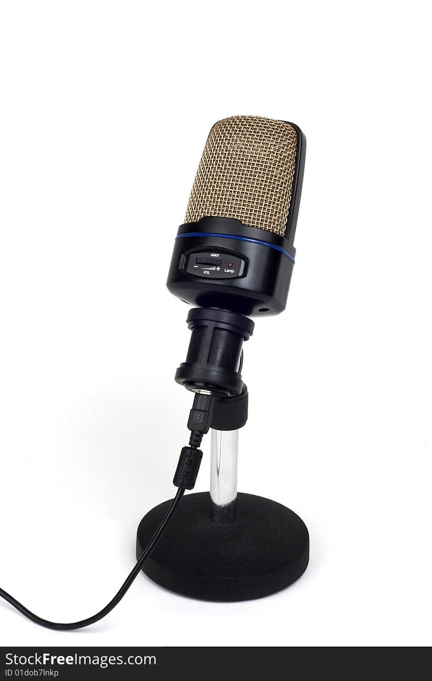 Large-Diaphragm Microphone on stand