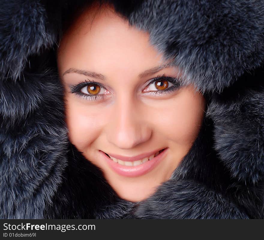 Woman And Black Fur