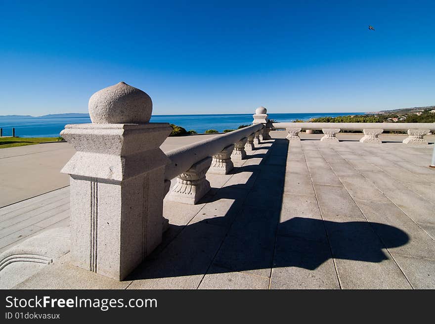 Overlook on a cliffside looking over the Pacific Ocean. Overlook on a cliffside looking over the Pacific Ocean