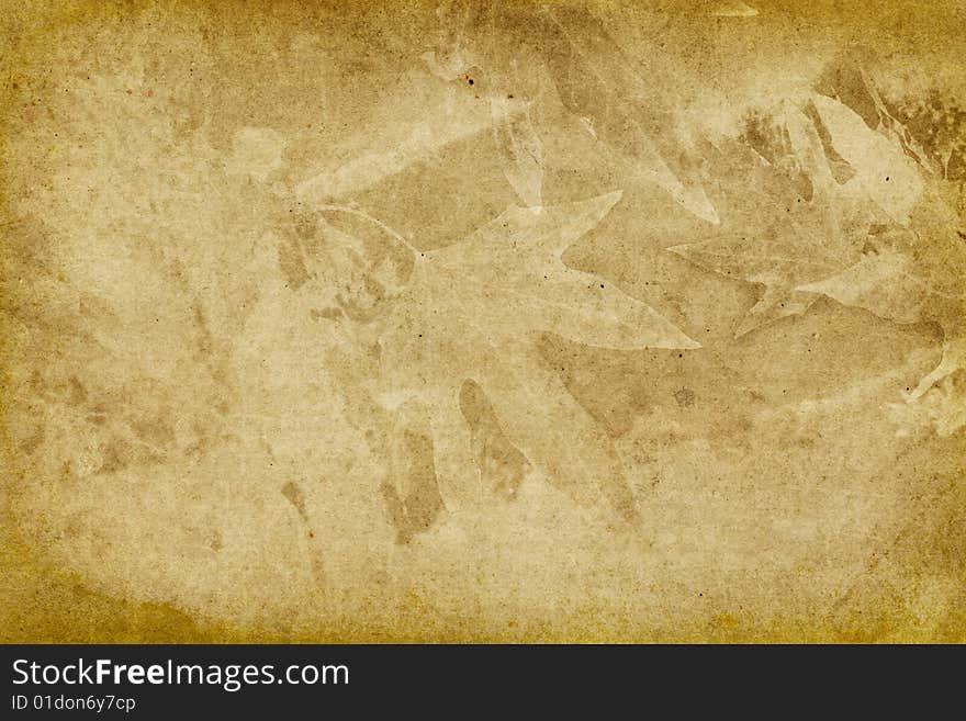 Vintage Leaf Imprint Background