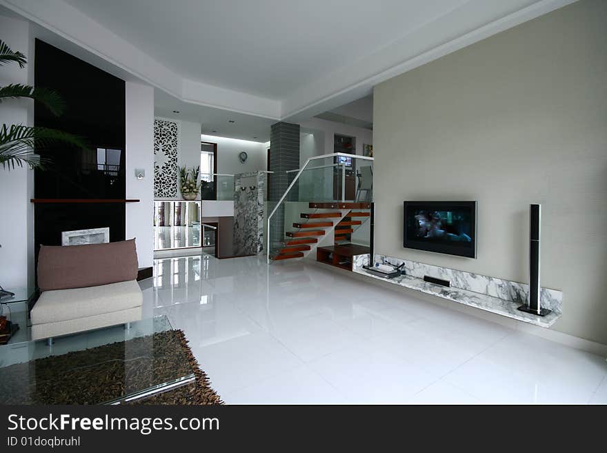 A modern family room decoration. A modern family room decoration