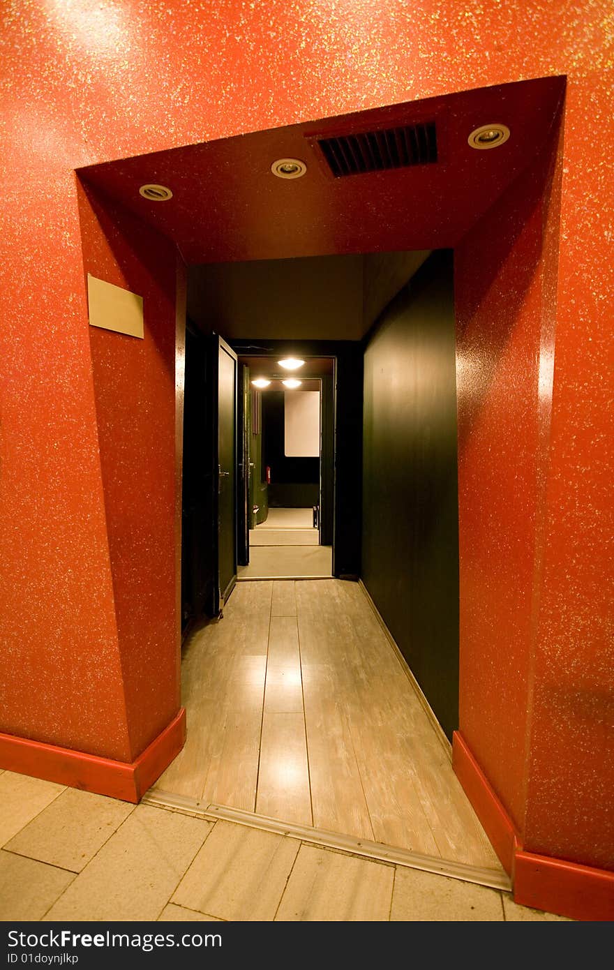 Red corridor in the movie