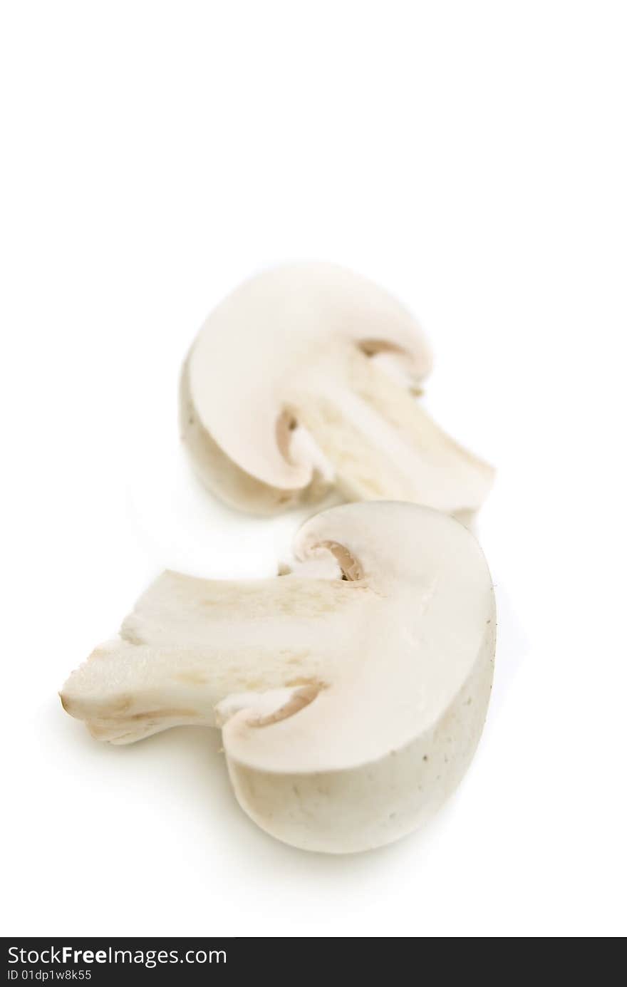 Fresh mushrooms isolated on a white background