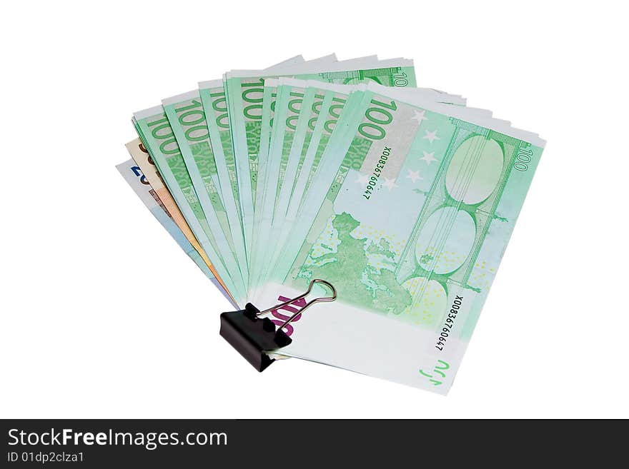 Any banknotes  euro, isolated whitebackground