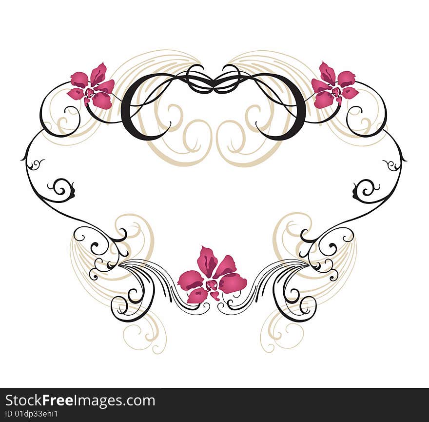 Illustration of a floral frame