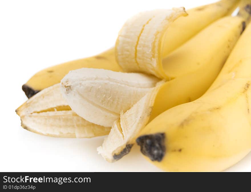 Banana on a white background.