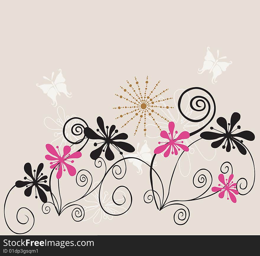 Illustration of a floral background