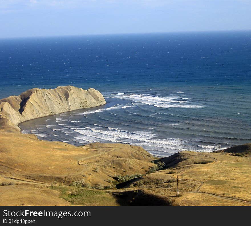 Waves in a bay.