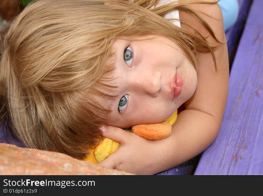 Portrait of little girl in the park. Portrait of little girl in the park