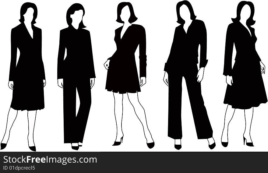 Vector sillhouettes collection of woman eps 8