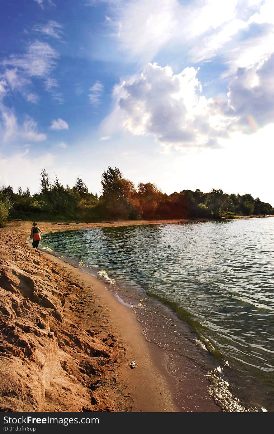 Photograph of the Sunset over lake