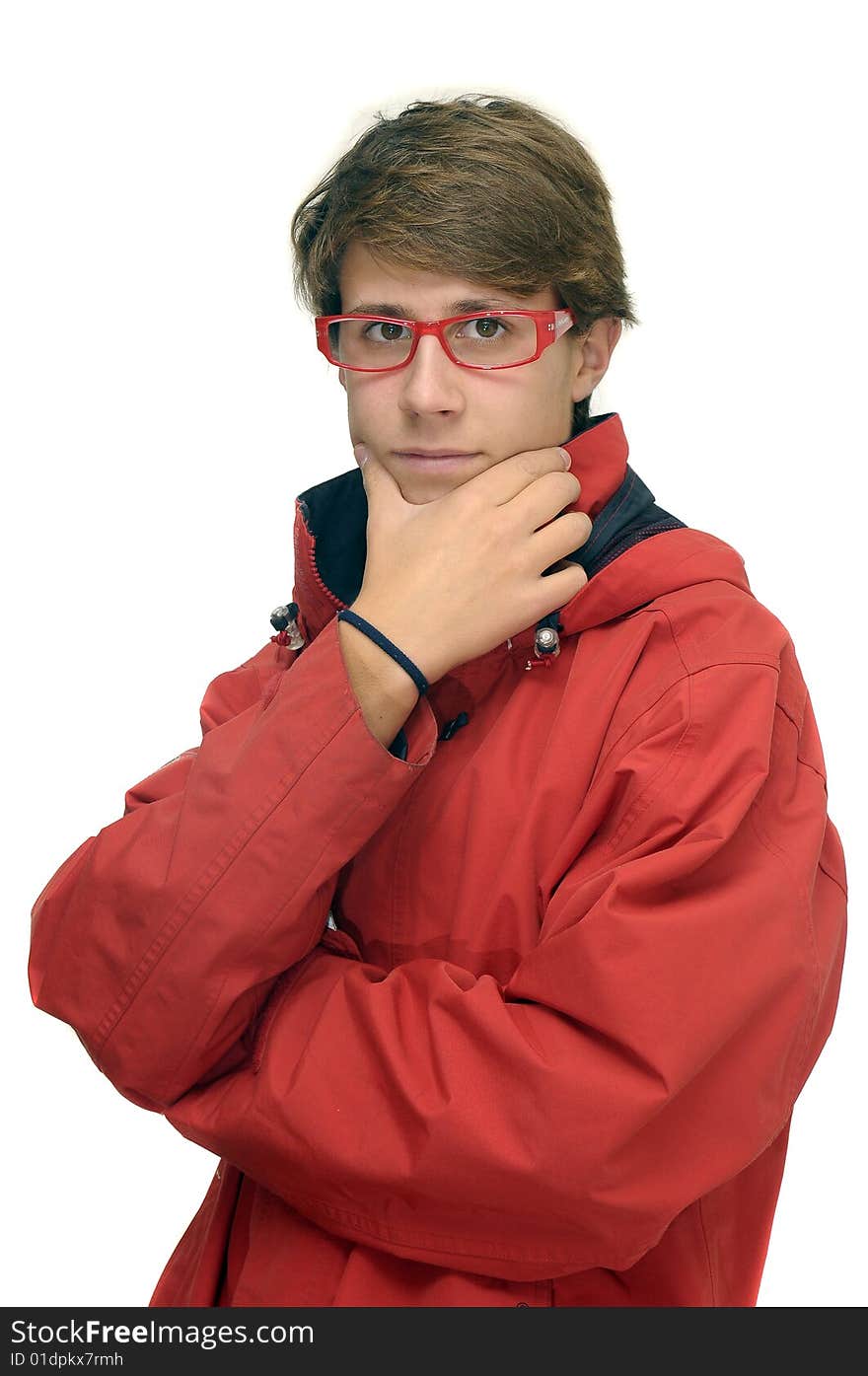 Handsome boy isolated against a white background. Handsome boy isolated against a white background