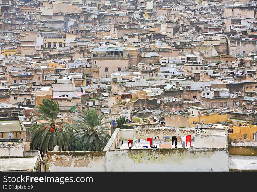 View of Fez medina (Old town of Fes), Morocco