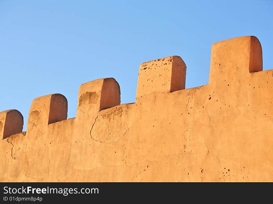 Fortress wall in Moroccan town of Essaouira