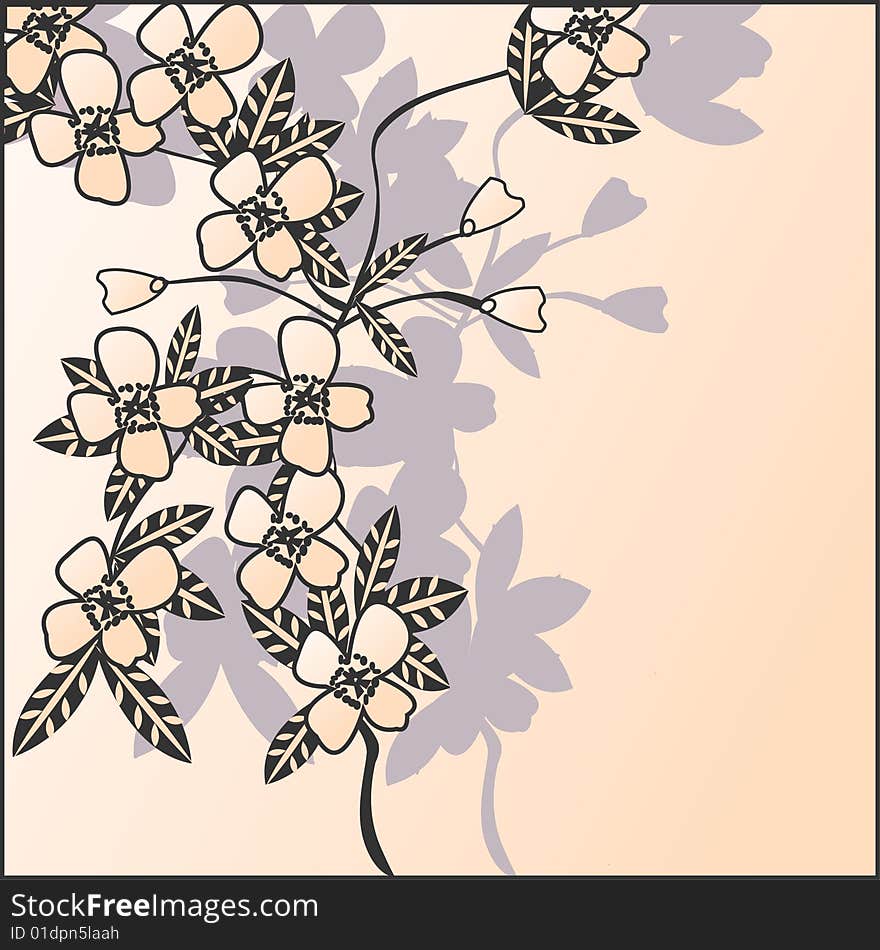 The Japanese style, background from a blossoming cherry. The Japanese style, background from a blossoming cherry