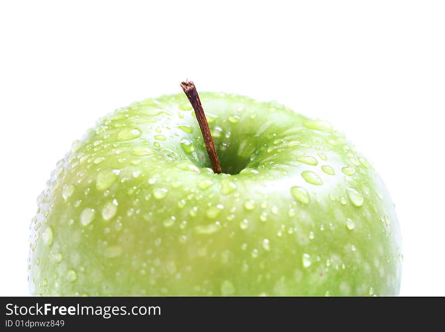 Fresh green apple with water drops. Fresh green apple with water drops