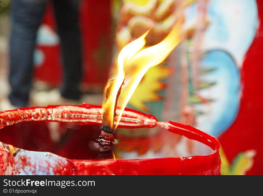 Candle Light for Praying on Chinese Temple. Candle Light for Praying on Chinese Temple