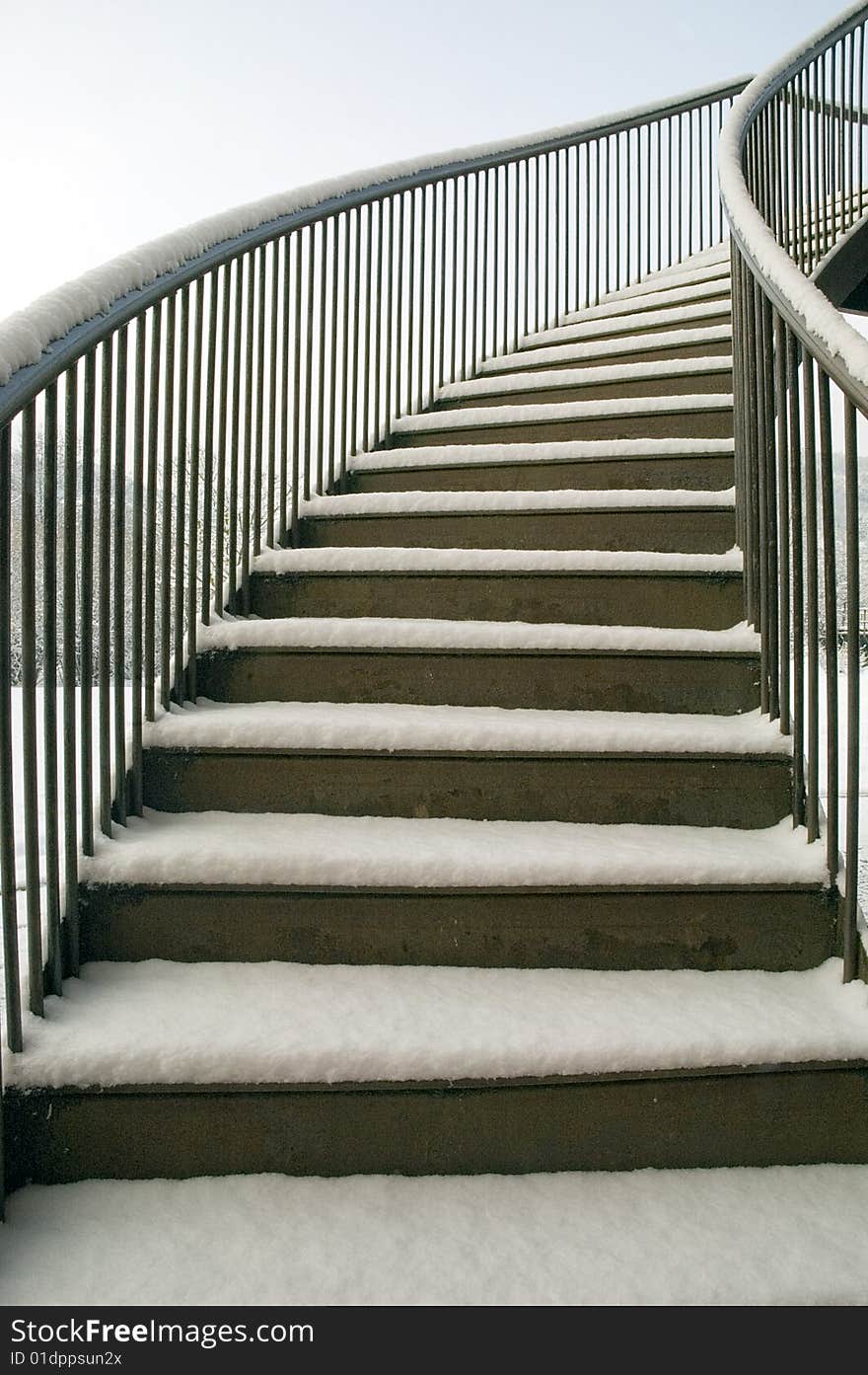 Architectural barriers with a snow layer. Architectural barriers with a snow layer