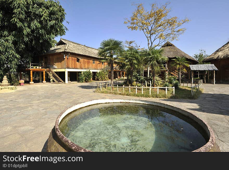 The view of some farmer's house residential outdoor