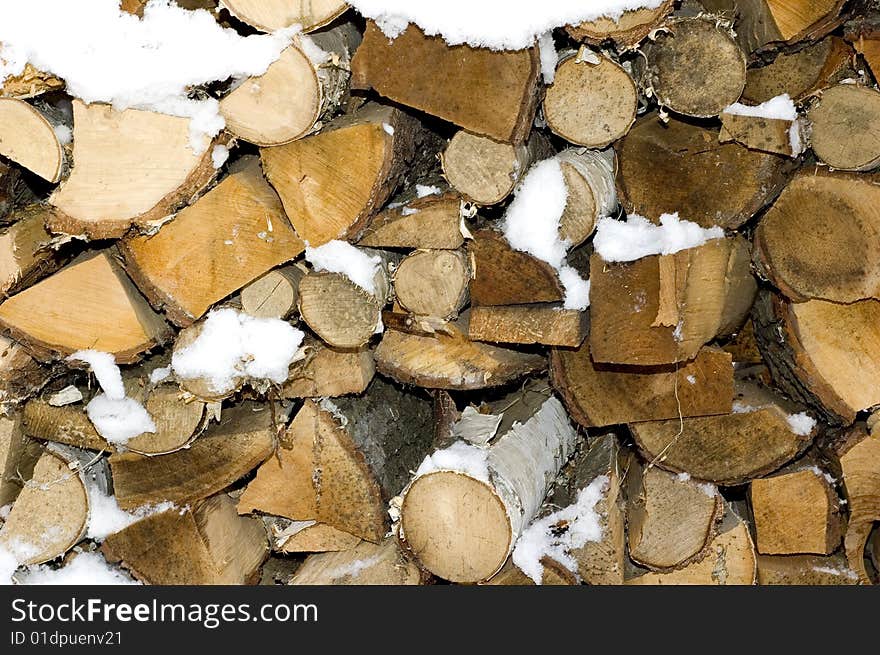 scrap of tibers under snow