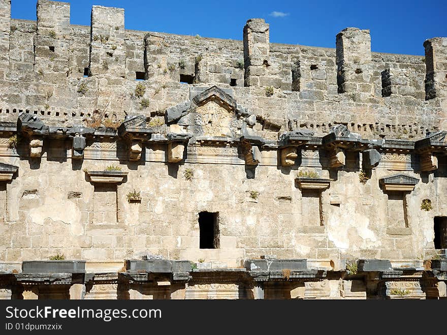 Historical arena Aspendos in Turkey. Historical arena Aspendos in Turkey