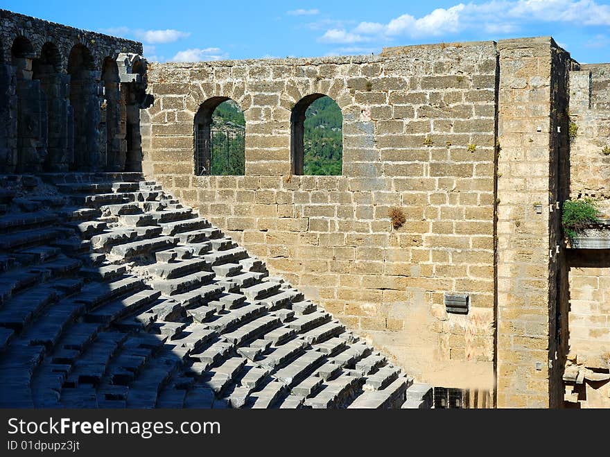 Historical arena Aspendos in Turkey. Historical arena Aspendos in Turkey