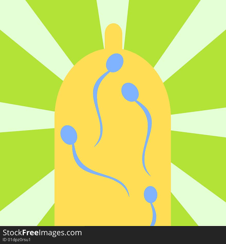 An illustration of a condom. An illustration of a condom