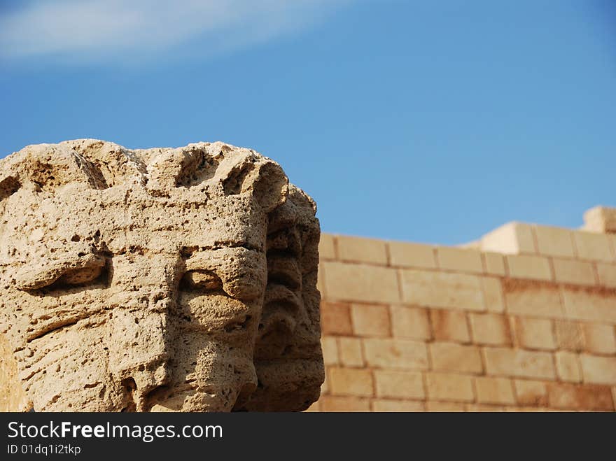 Ruins of an ancient Caesaria, city - a residence of Pontius Pilate, the procurator of Judea. Ruins of an ancient Caesaria, city - a residence of Pontius Pilate, the procurator of Judea