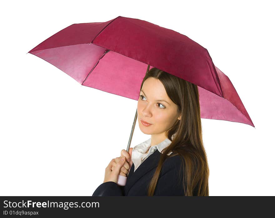 Portrait of a business woman holding a umbrella