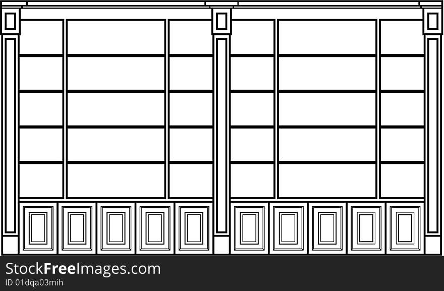 Bookshelves vector high resolution , shelves with doors