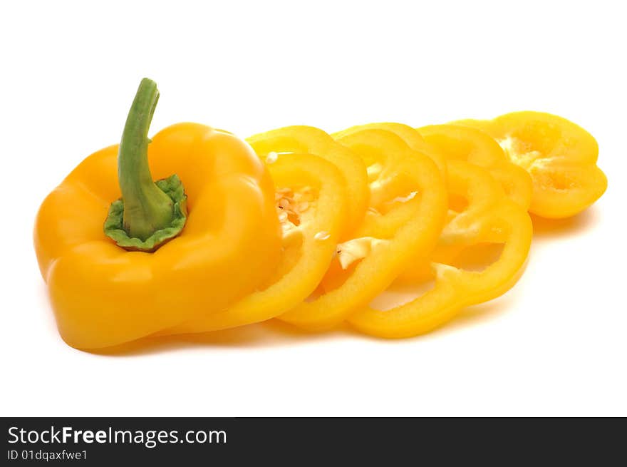 Bright colorful pepper isolated on white