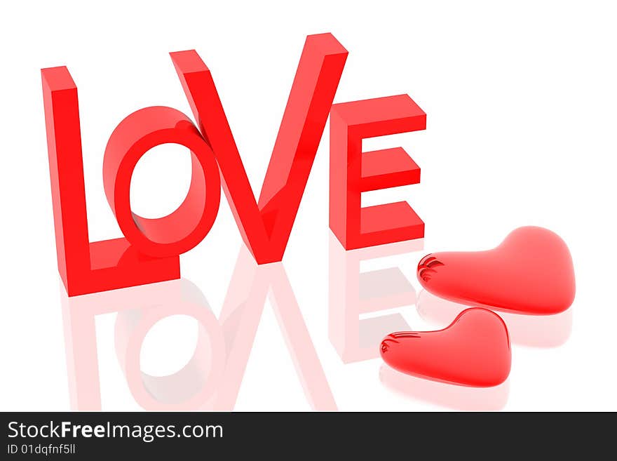 Valentine card isolated in white background