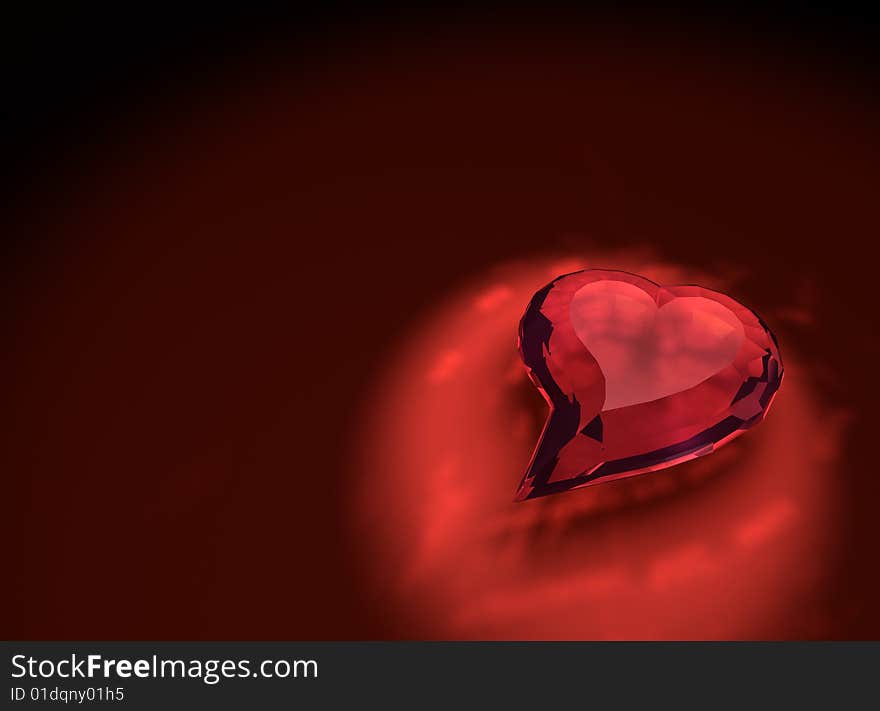 3d render of crystal heart