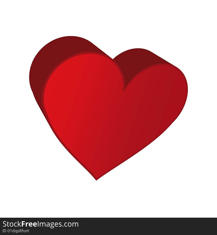 Vector illustration of a 3d red heart. Vector illustration of a 3d red heart