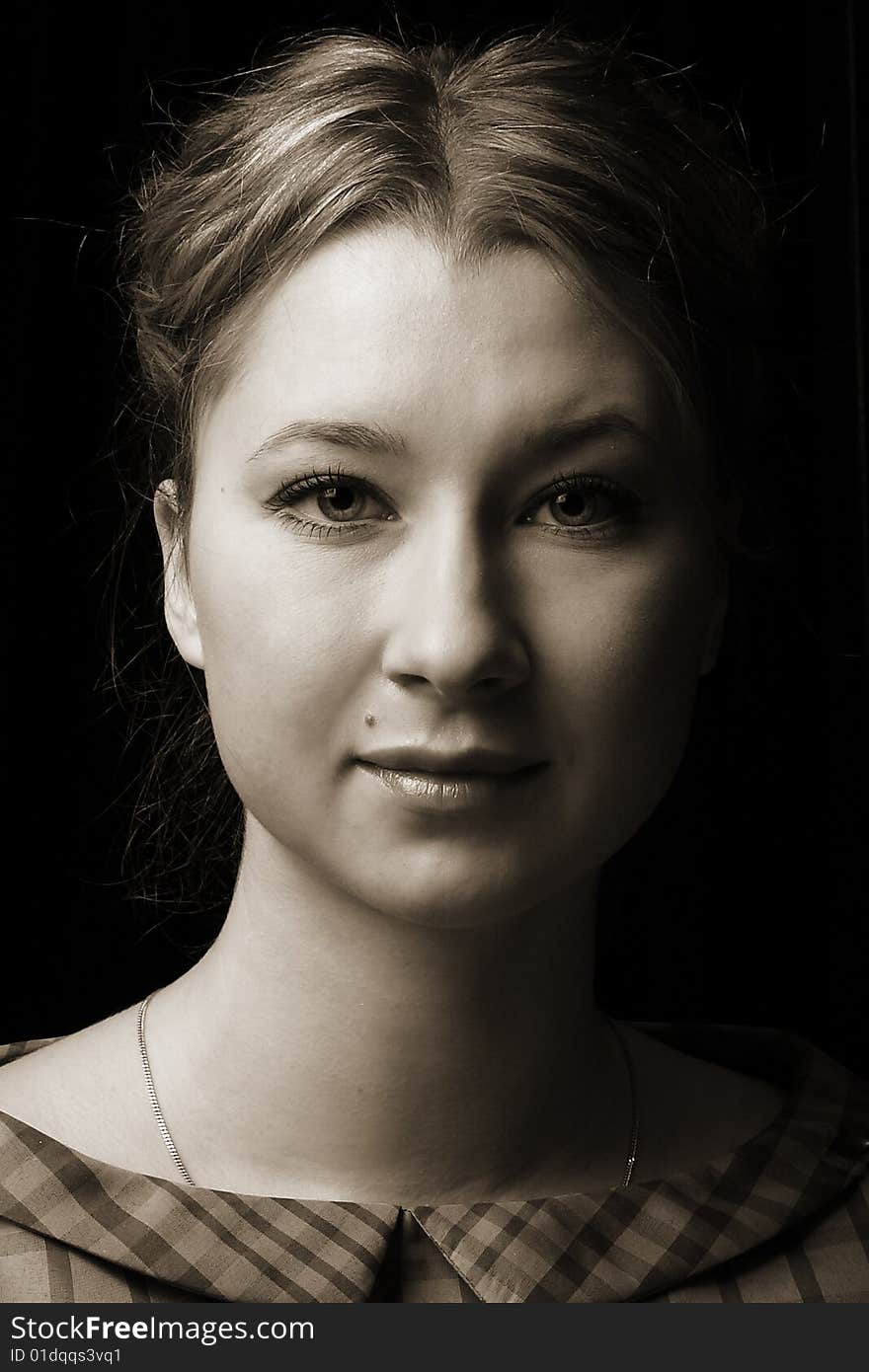 Portrait of a young woman with beautiful eyes