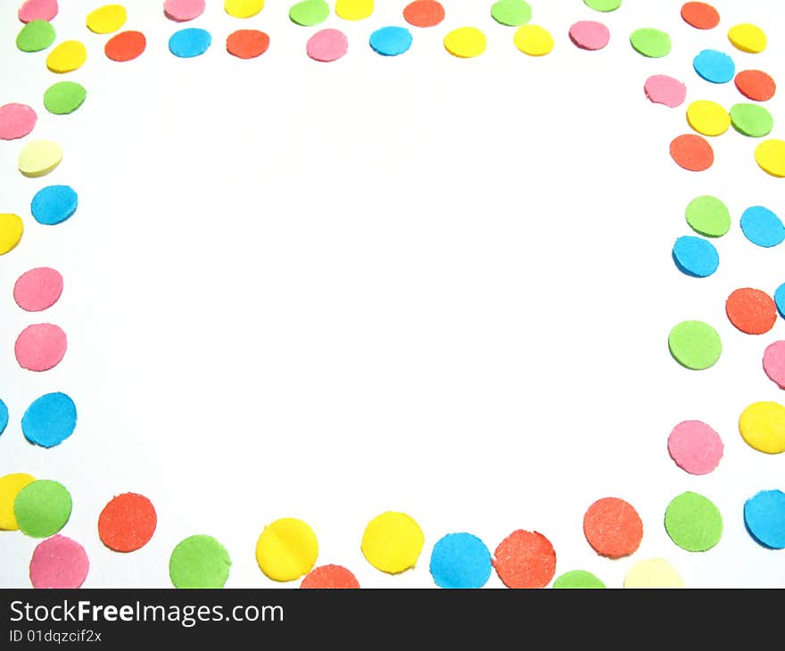 Isolated confetti, colored festive background