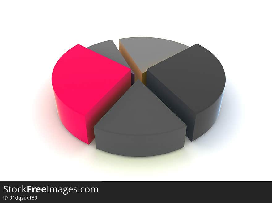 Statistics - 3d isolated diagram on white. Statistics - 3d isolated diagram on white