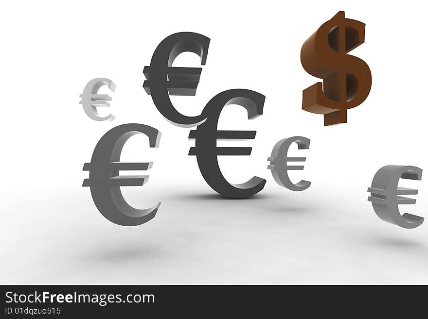 Euro/dollar symbols