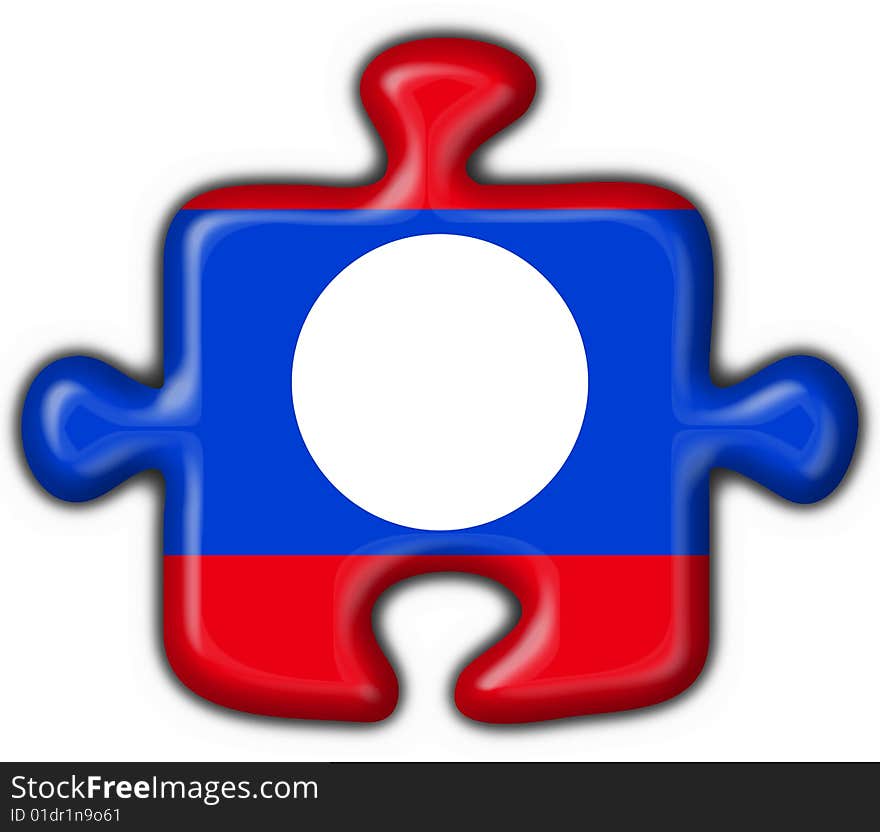 Laos button flag - 3d made. Laos button flag - 3d made